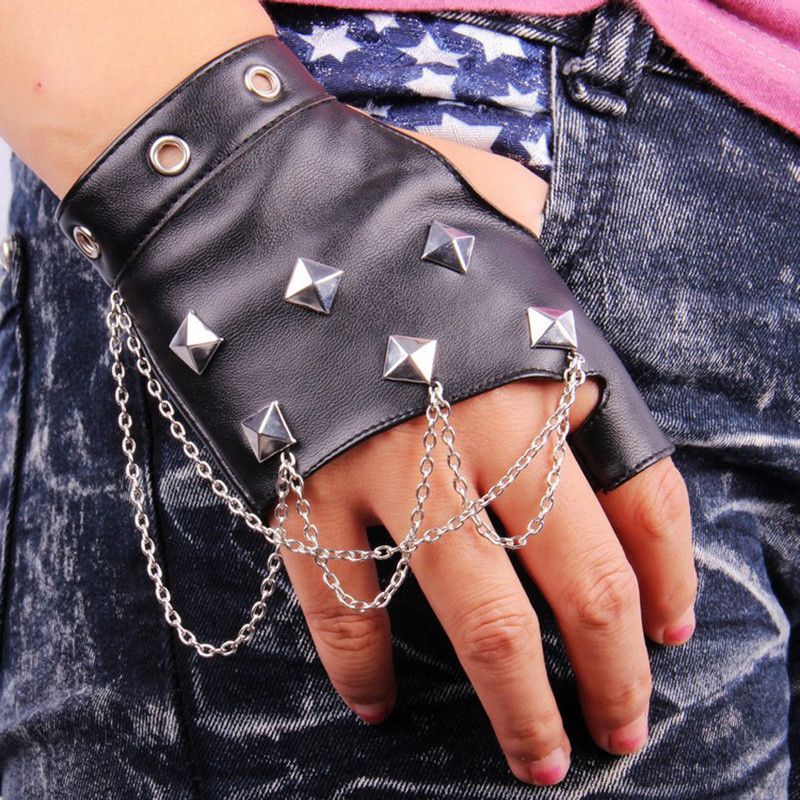 Japanese Brand × Leather Fingerless Leather Gloves Rivet Size ONE SIZE - 1 Thumbnail