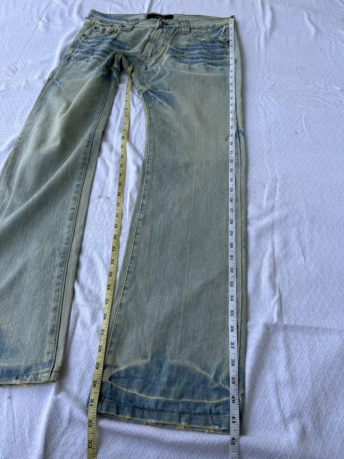 Vintage 2000s limeted flared jeans dragon wash denim Size US 34 / EU 50 - 4 Thumbnail