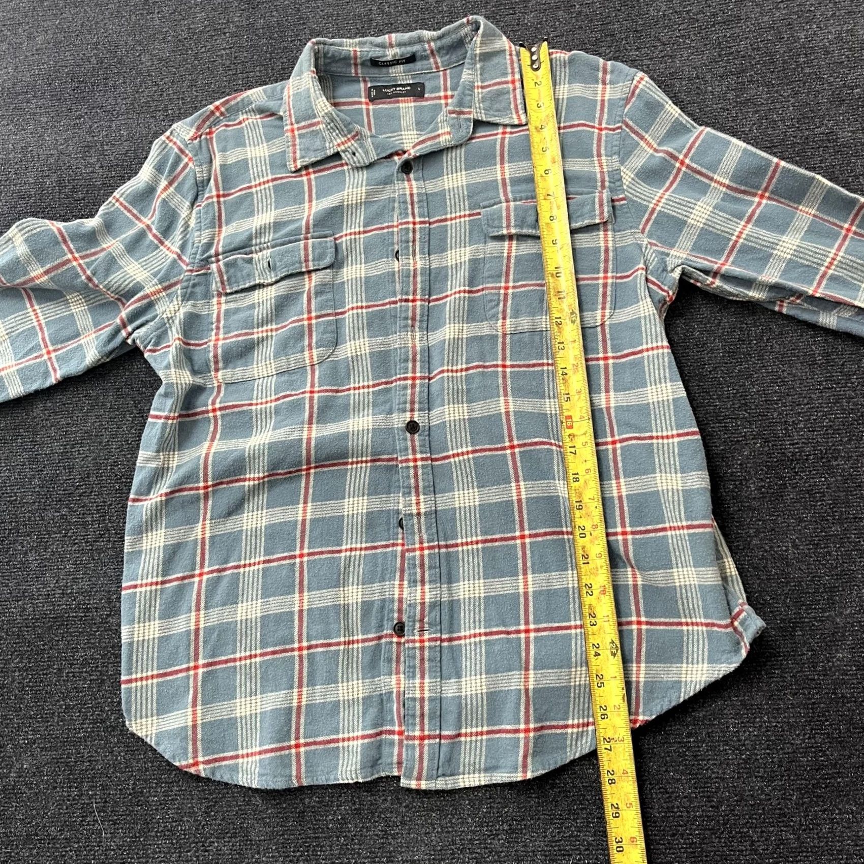 Lucky Brand Lucky Brand Flannel Shirt Mens Large Blue Plaid Long Sleeve Button Up Casual Shirt Size US L / EU 52-54 / 3 - 5 Thumbnail