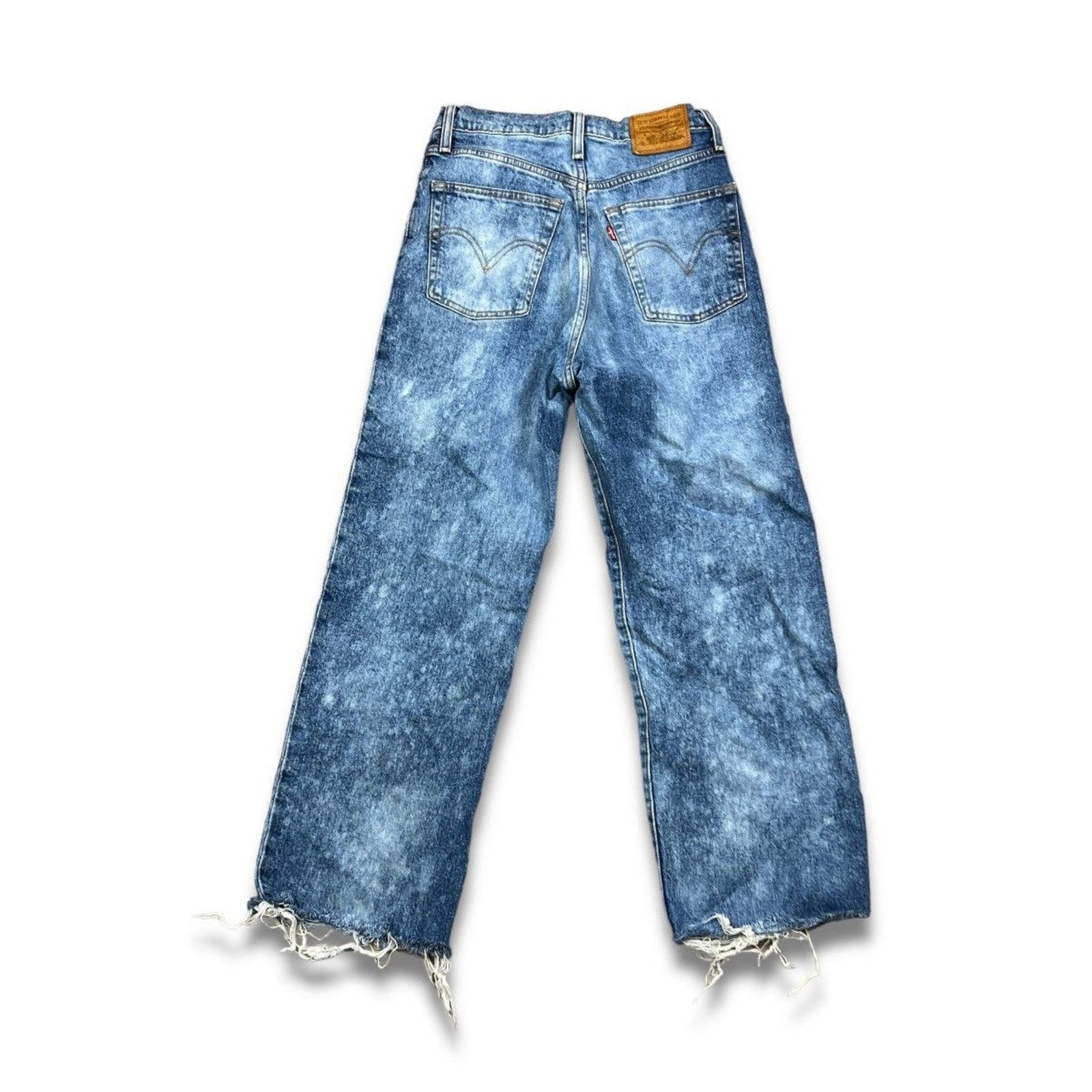 Levi's × Vintage Levi's Jeans 26x24 Ribcage Straight Distressed Denim Pants Size US 26 / EU 42 - 4 Thumbnail