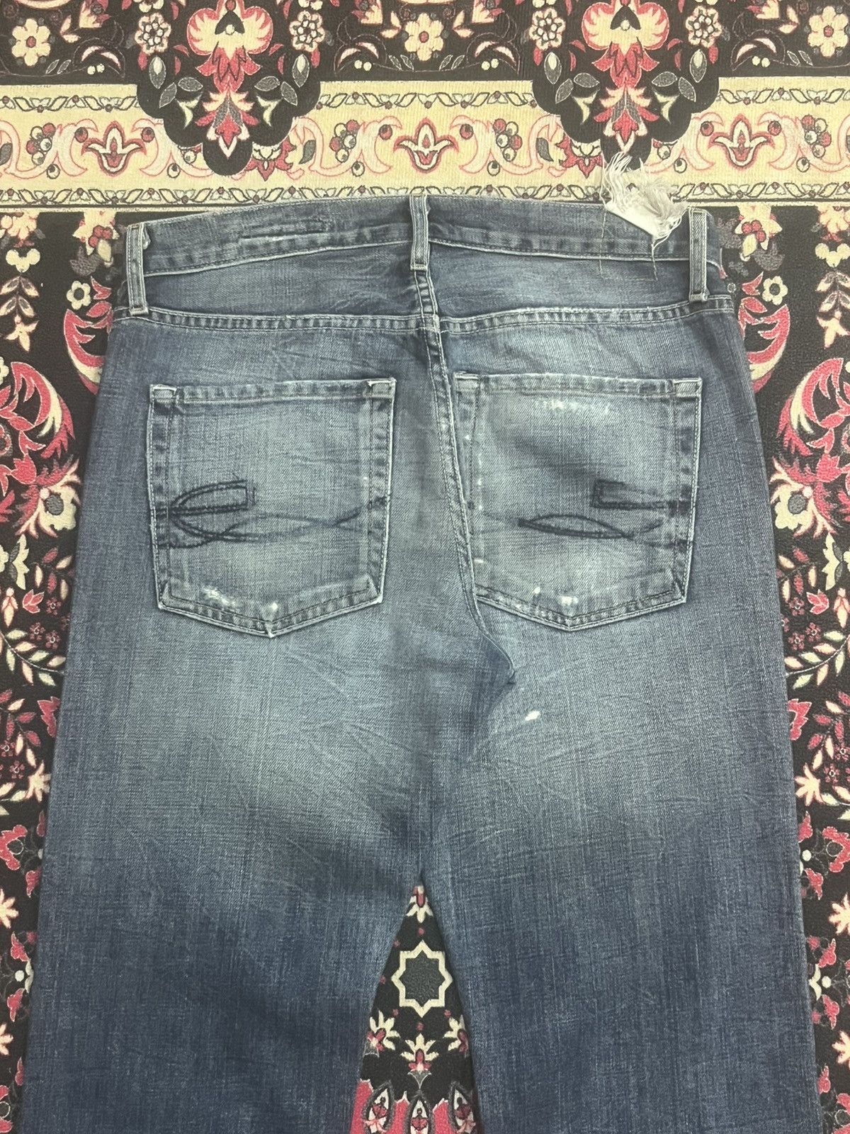 Chip & Pepper Vintage Chip & Pepper Blue Faded Whisker Rip Straight Jeans Size US 29 - 7 Thumbnail