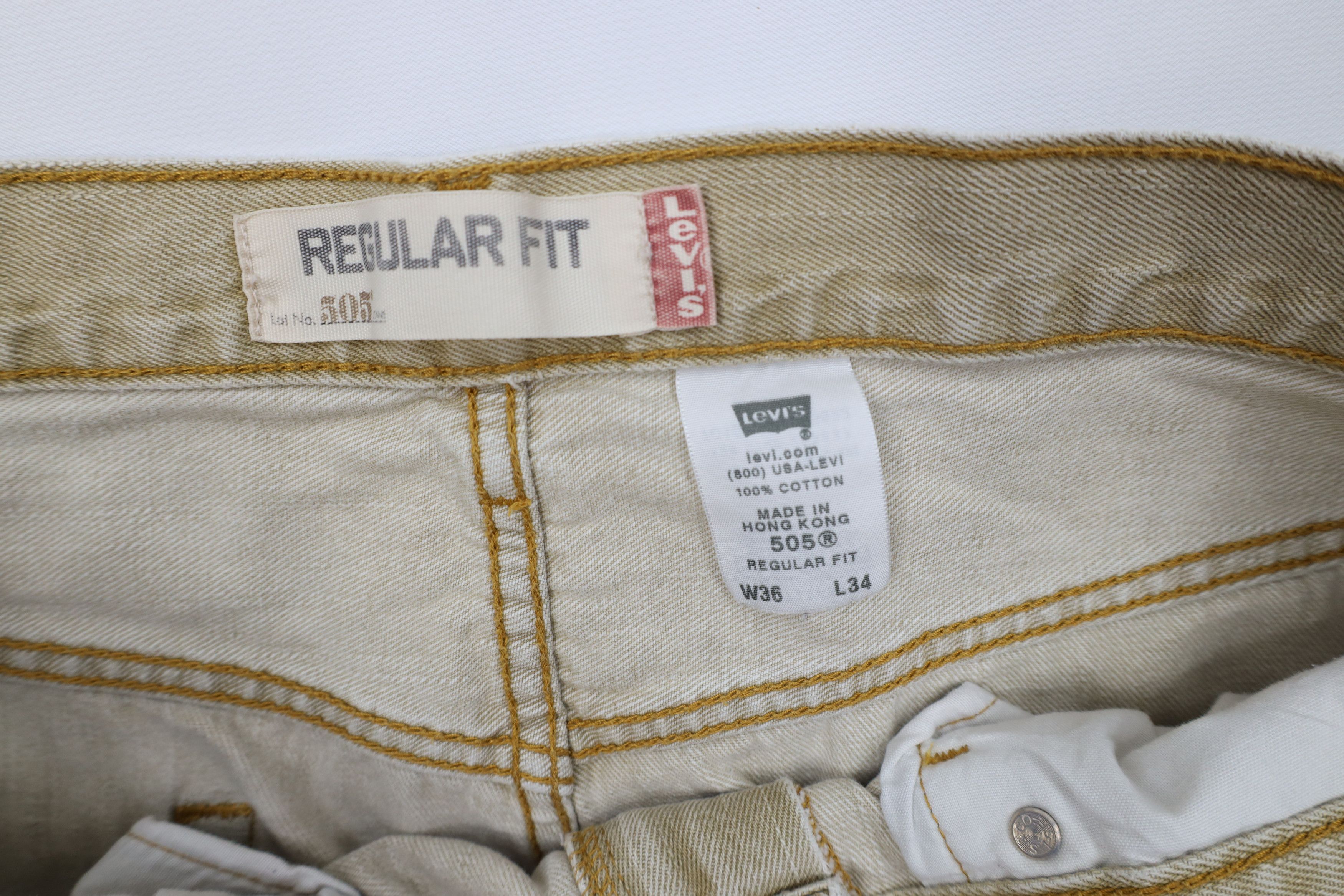 Levi's Vintage Y2K 2006 Levis 505 Regular Fit Denim Jeans Beige Size US 36 / EU 52 - 10 Thumbnail