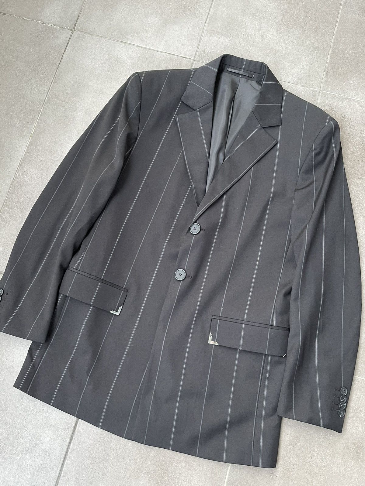 Han Kjobenhavn !DS! AW22 Han Kjobenhavn Sharped Striped Black Blazer Size US L / EU 52-54 / 3 - 14 Thumbnail