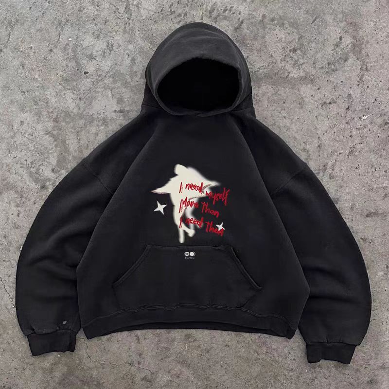 Designer × Japanese Brand Black washed vintage aviator graphic hoodie Size US L / EU 52-54 / 3 - 1 Thumbnail