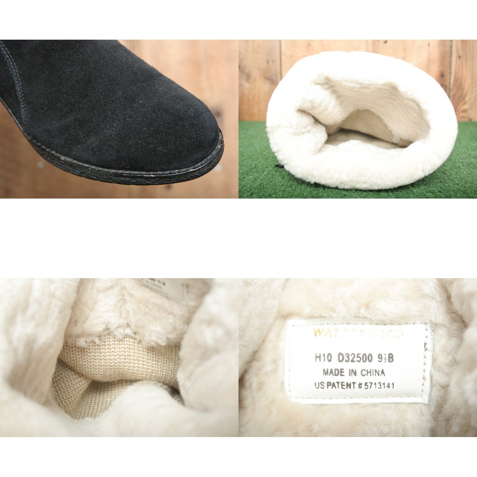 Cole Haan COLE HAAN 'Michelle' Black Suede Shearling Foldover Cuffed Knee High Boots 9.5 B Womens Shoes Wool Waterproof Knee High Heel Wedge 3-3.9 in Size US 10 / IT 40 - 8 Thumbnail