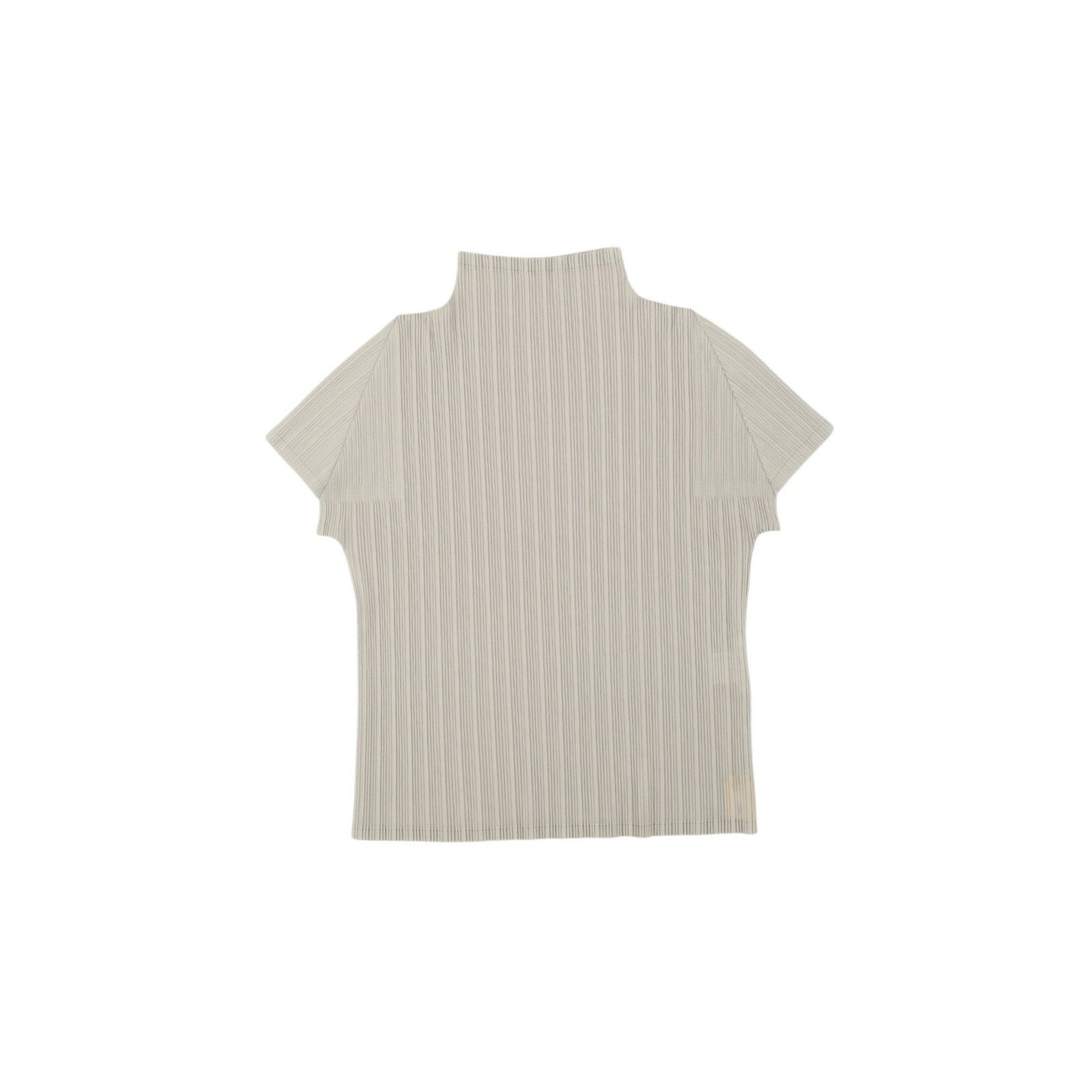 Issey Miyake Pleats Please Grey Mock Neck Short Sleeve Top Size L / US 10 / IT 46 - 1 Thumbnail