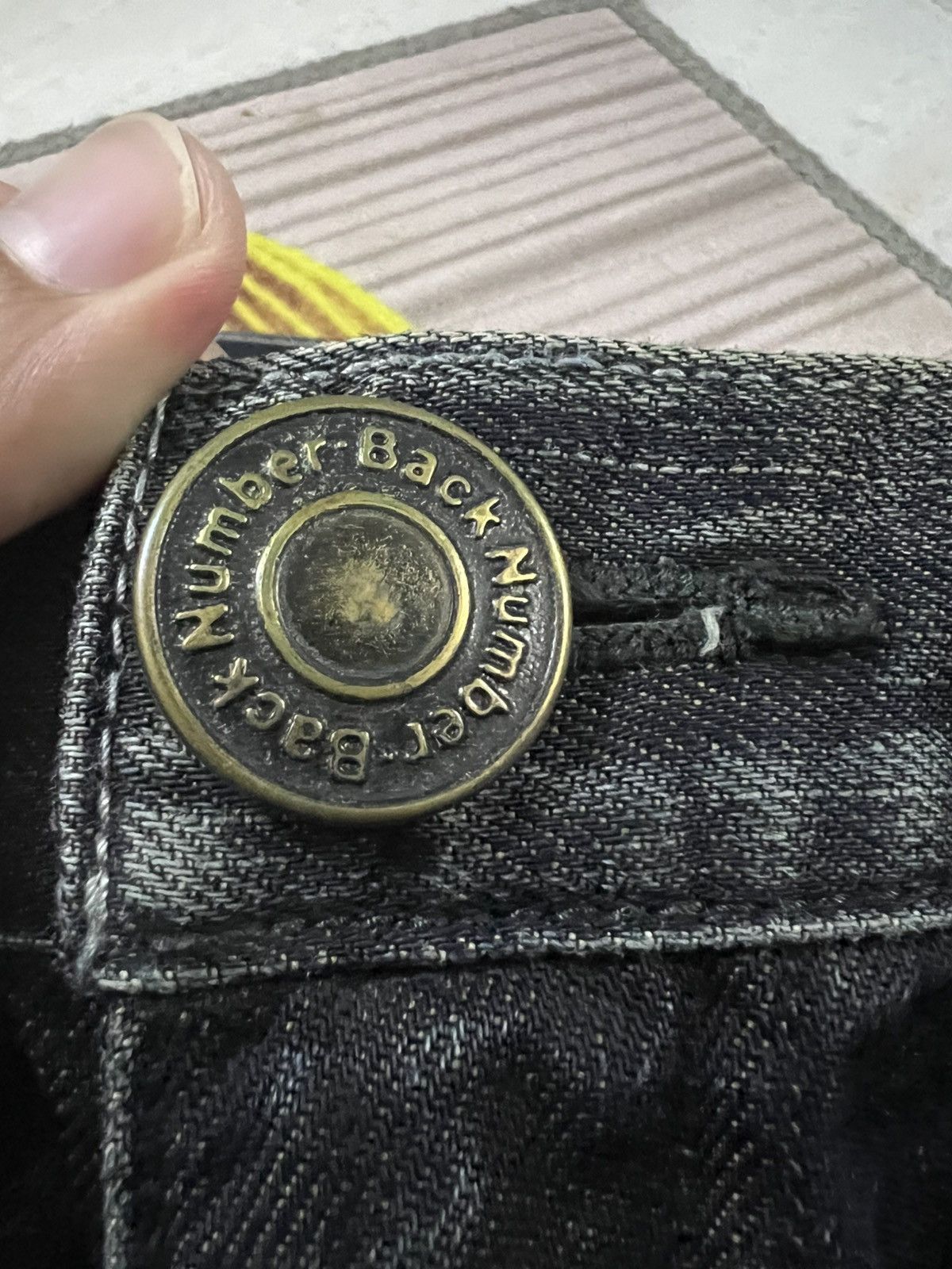 If Six Was Nine × Le Grande Bleu (L.G.B.) × Seditionaries BACK NUMBER BLACK LABEL CLAWMARK DENIM JEANS PUNK Size US 31 - 12 Thumbnail