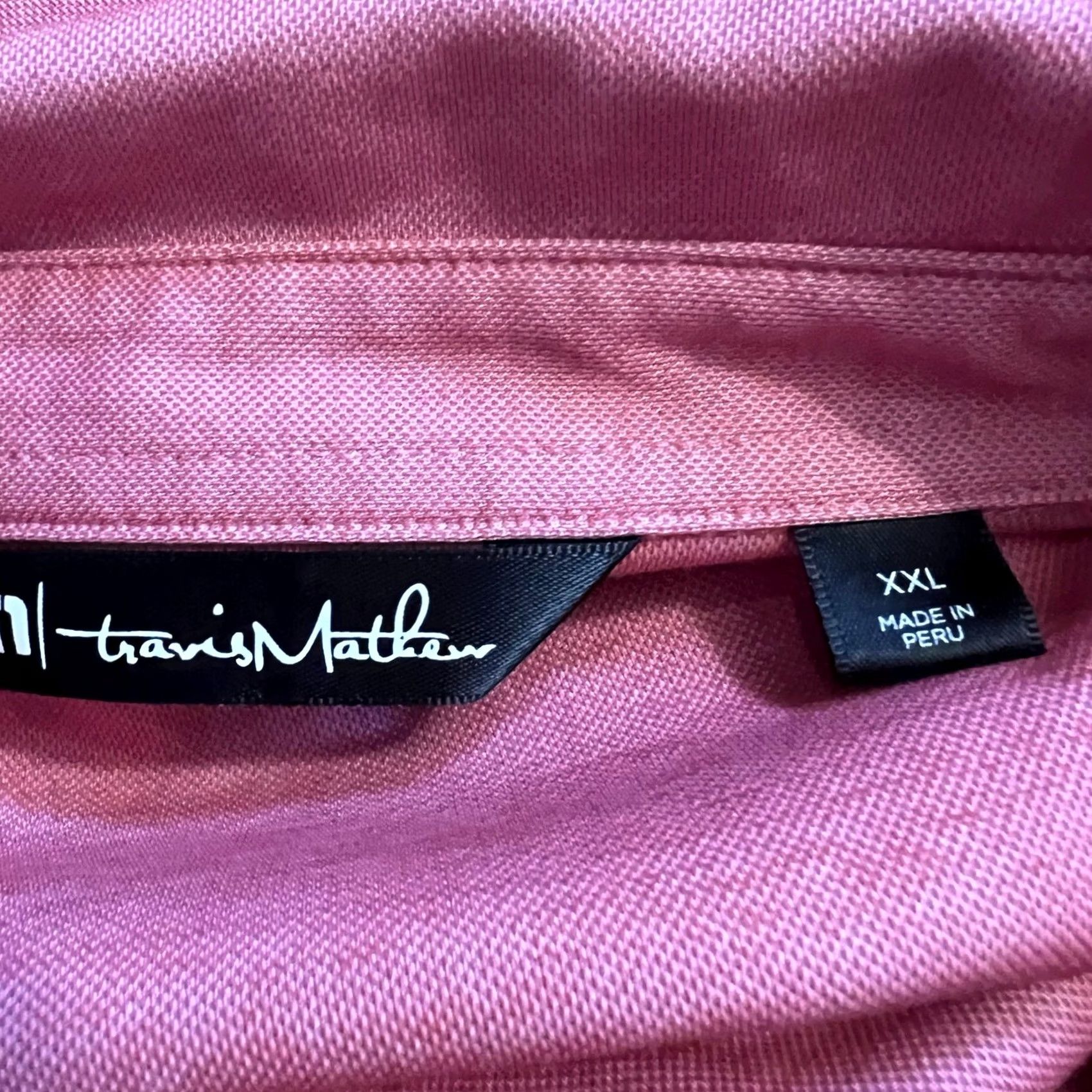 TravisMathew Travis Mathew Polo Shirt Mens XXL Pink Stripe Performance Golf Size US XXL / EU 58 / 5 - 7 Thumbnail