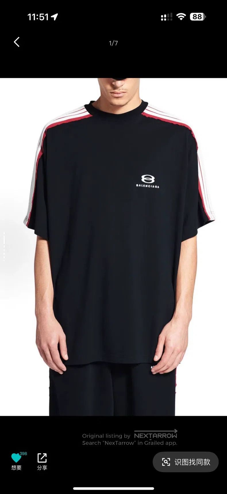 Balenciaga Balenciaga Double Ring Stripe Embroidered Short Sleeve Size US L / EU 52-54 / 3 - 6 Thumbnail