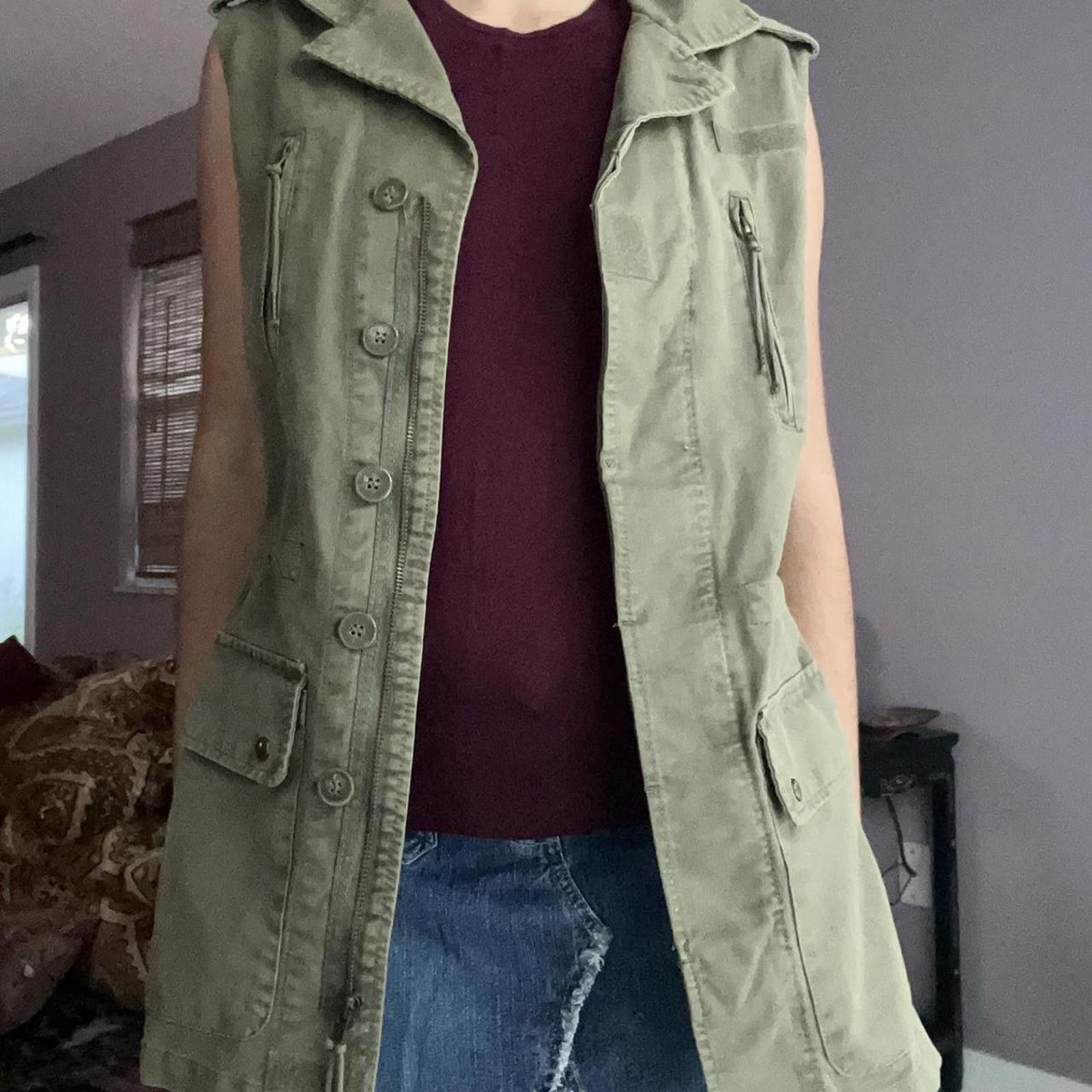 Other Khaki green sleeveless vest with pockets # Size M / US 6-8 / IT 42-44 - 3 Thumbnail