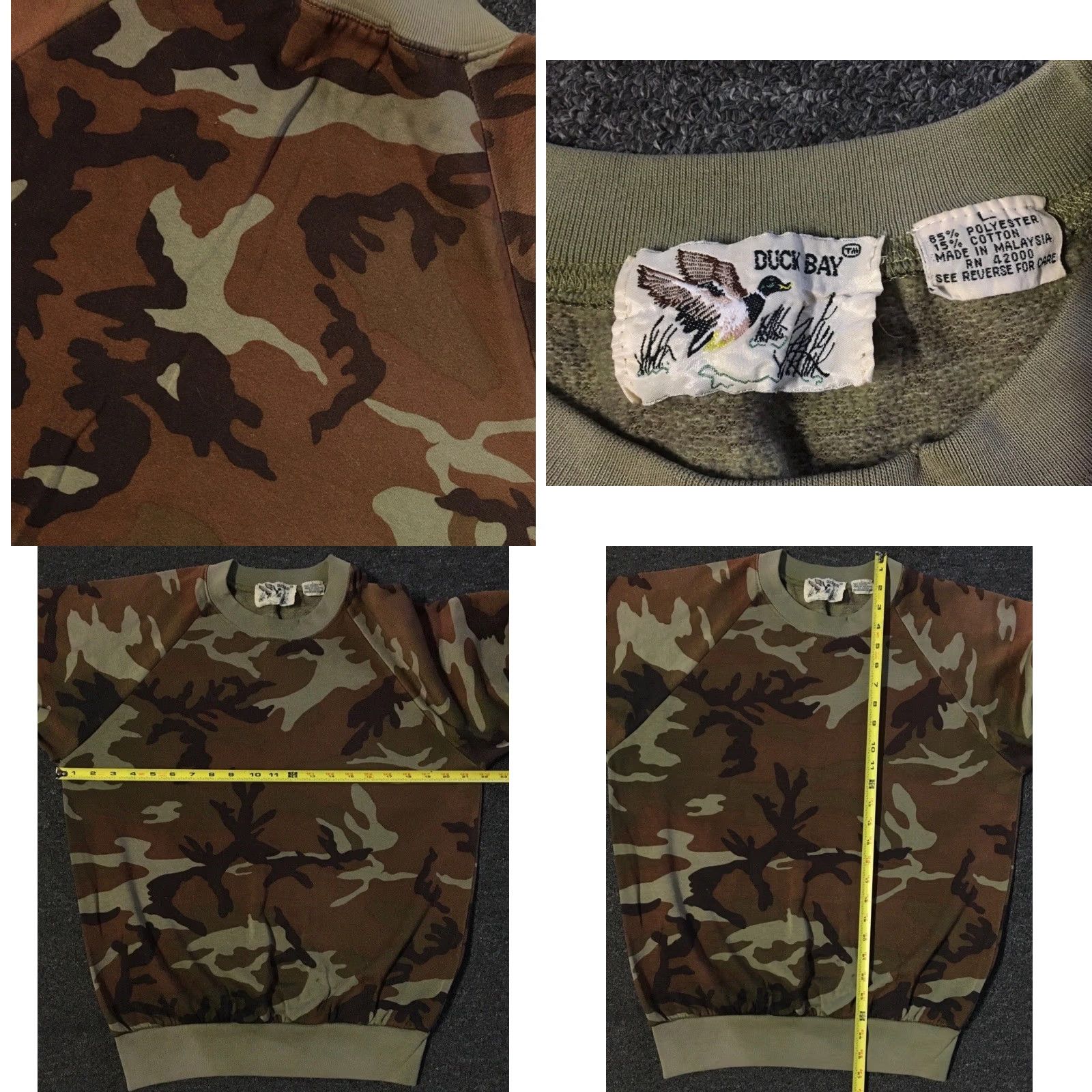 Vintage VINTAGE Duck Camo Hoodie M Brown 80s 90s Army Grunge Pullover Skate Distressed Sweatshirt Men Size M Size US M / EU 48-50 / 2 - 10 Thumbnail