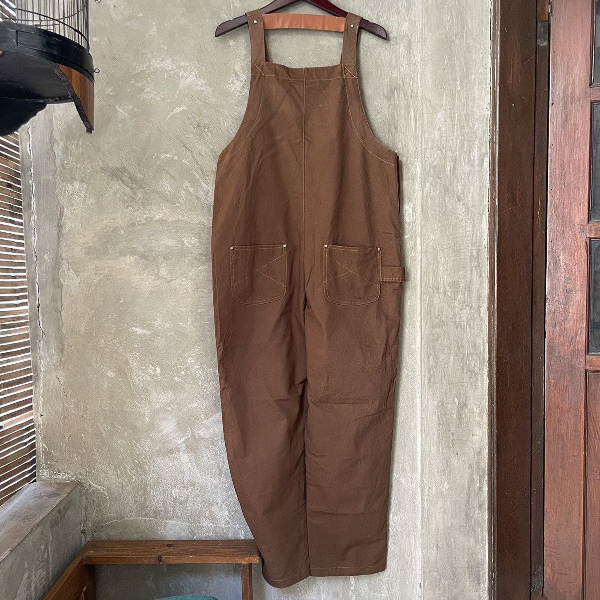 Other Fuzao Brand Overall Cotton Duck Twill Canvas Brown Size US 42 / EU 58 - 3 Thumbnail