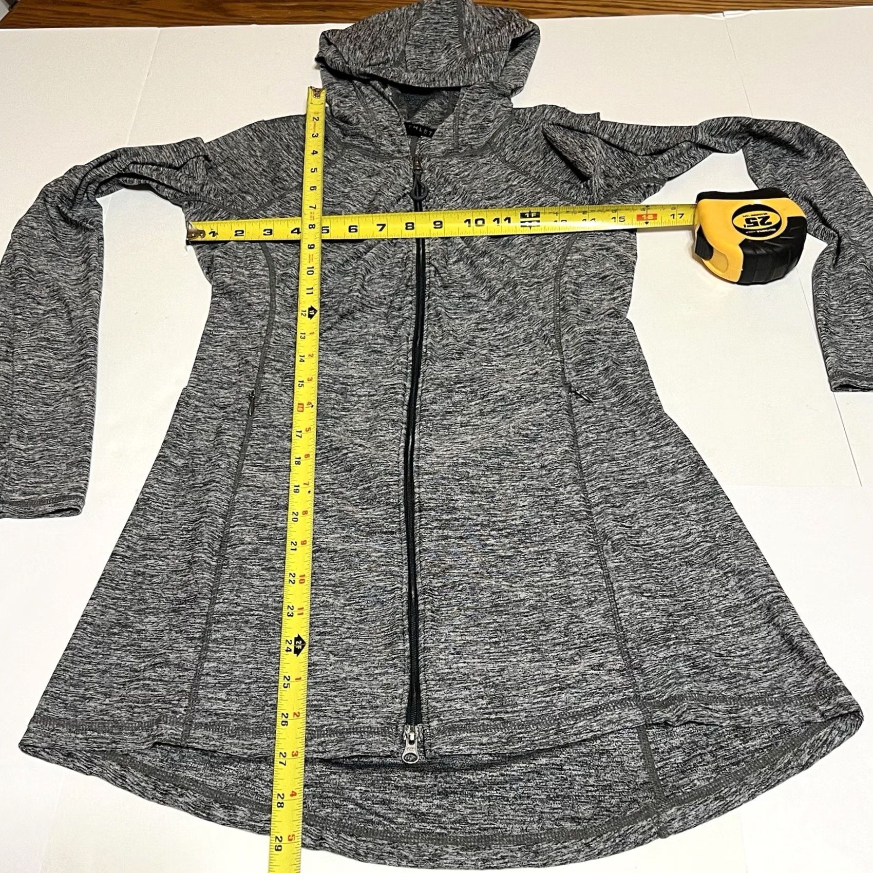 Athleta Athleta Hooded Full Zip Up Jacket Womens S Gray Heather Vitamin Sea Full Zip Comfort Pockets Athleisure Winter Spring Fall Gym & Training Size S / US 4 / IT 40 - 4 Thumbnail