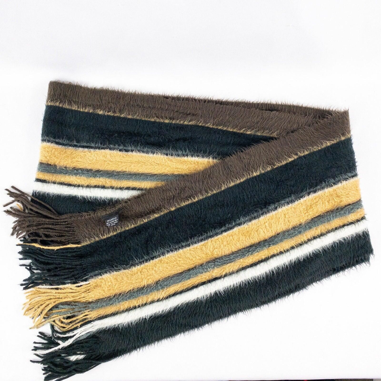 Other Cejon Brown Black White Striped Scarf Men Women One Size Size ONE SIZE - 9 Thumbnail