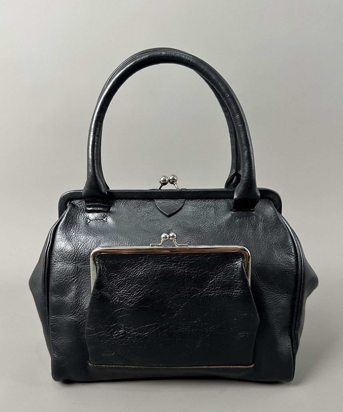 Yohji Yamamoto Y’s - Yohji Yamamoto Double Claps - Top Handle Leather Bag Size ONE SIZE - 1 Thumbnail