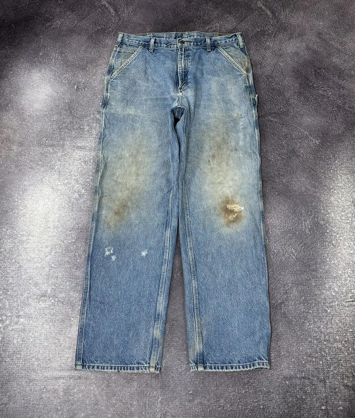 Carhartt × Vintage Vintage Carhartt American Faded Blue Denim Hype Baggy Jeans Size US 36 / EU 52 - 2 Thumbnail