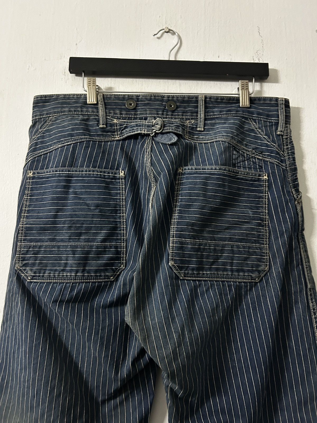 Schott Perfecto by schott Wabash jacquard stripe faded denim pants Size US 35 - 9 Thumbnail