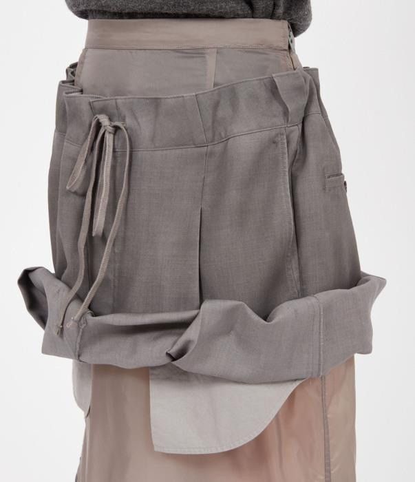 Maison Margiela o1bcso1str0526 Layered Mohair-Wool Skirt in Grey Size 27" / US 4 / IT 40 - 6 Thumbnail