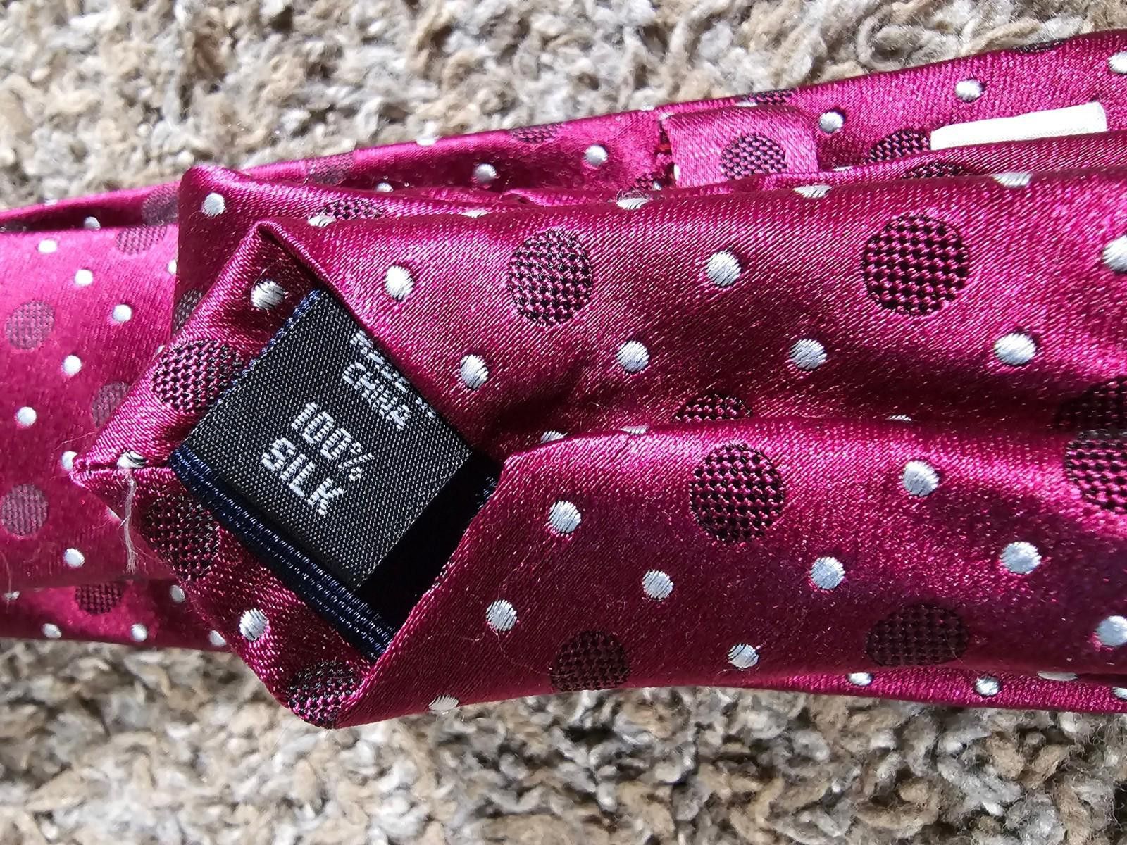 Michael Kors Michael KORS Necktie 100% Silk Pink Purple Polka Dots Size ONE SIZE - 6 Thumbnail