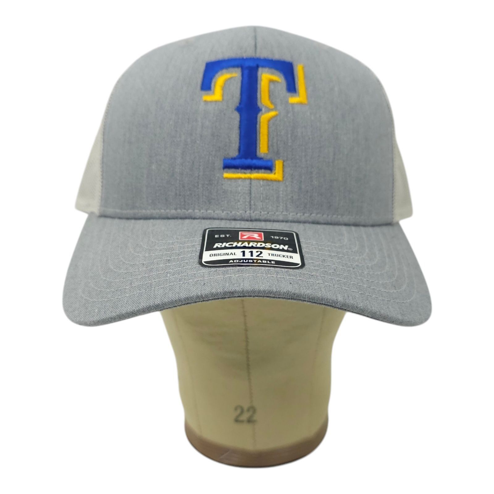 Richardson Blue Gold Embroidered T Logo Mesh Snapback Cap Trucker Hat Size ONE SIZE - 9 Thumbnail