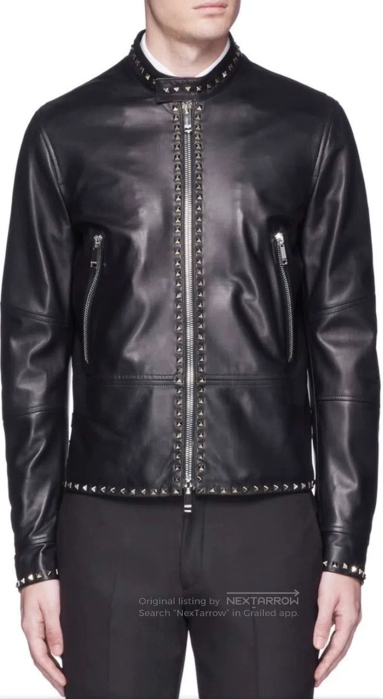 Valentino Valentino Willow nail motorcycle leather jacket Size US S / EU 44-46 / 1 - 1 Thumbnail