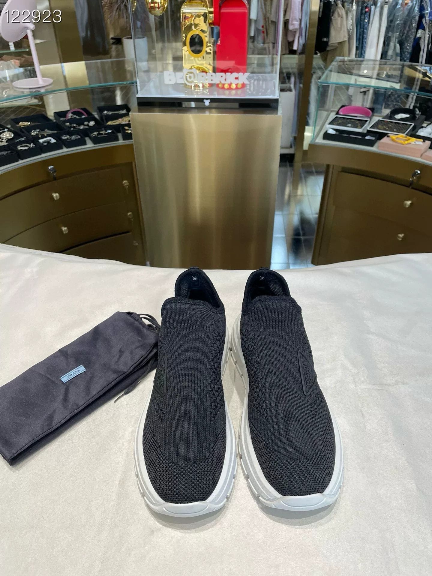Prada Prada Women's Stretch Knit Sock Sneakers Size US 7 / IT 37 - 1 Thumbnail