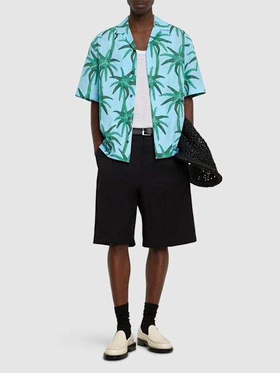 Jacquemus o1lsvrm0425 Chemise Jean Printed SS Shirt in Print Palmtrees Size US M / EU 48-50 / 2 - 4 Thumbnail
