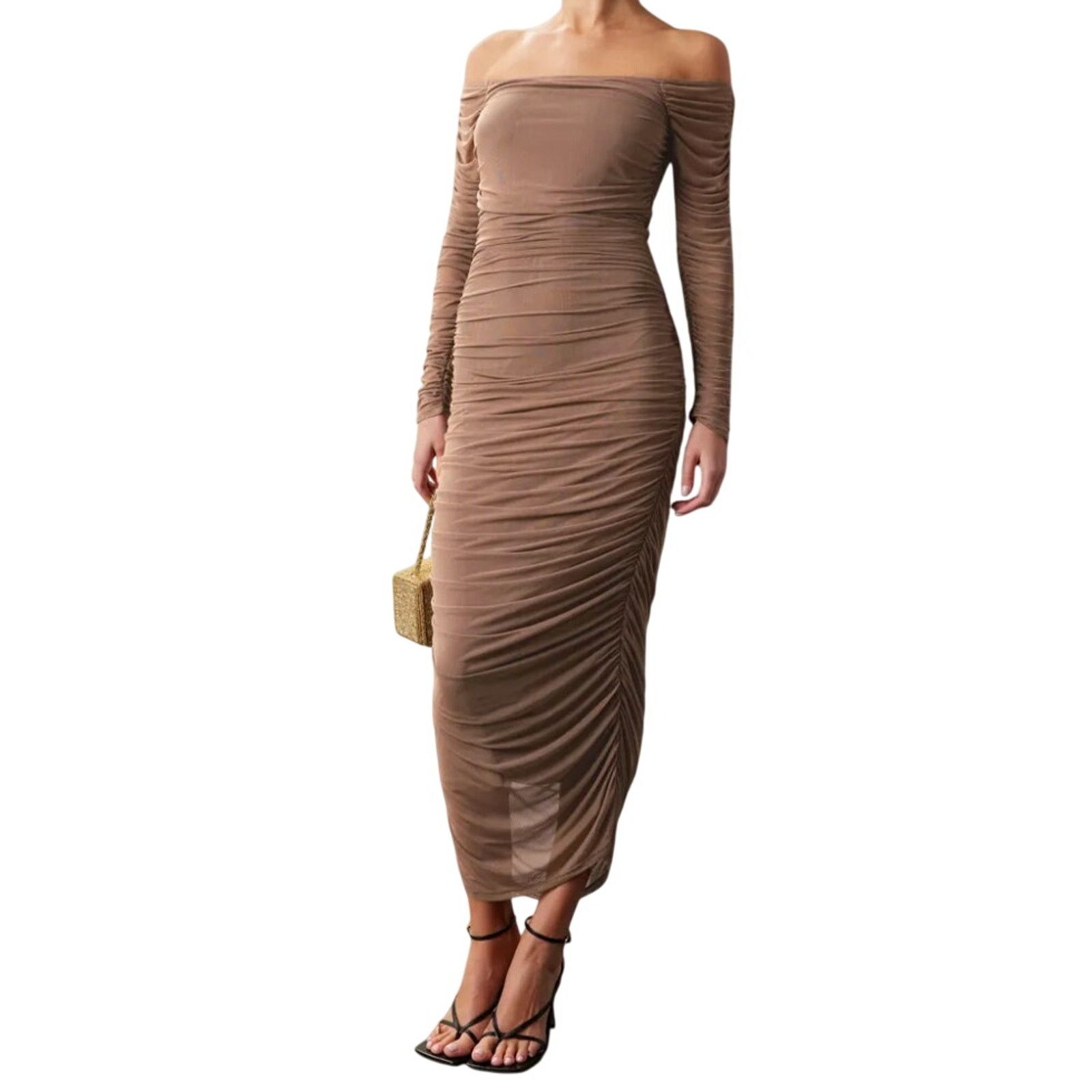 CAROLINE CONSTAS Caroline Constas Strapless Tara Dress in Brown, Size M Size M / US 6-8 / IT 42-44 - 2 Thumbnail