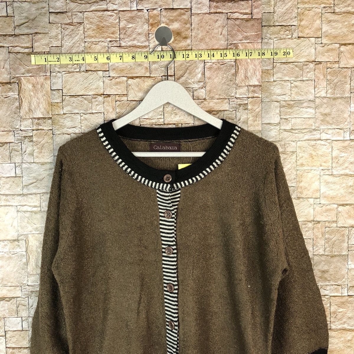 Homespun Knitwear × Japanese Brand Calabaza Brown Patterned Cardigans knitwear #A1230 Size M / US 6-8 / IT 42-44 - 2 Thumbnail