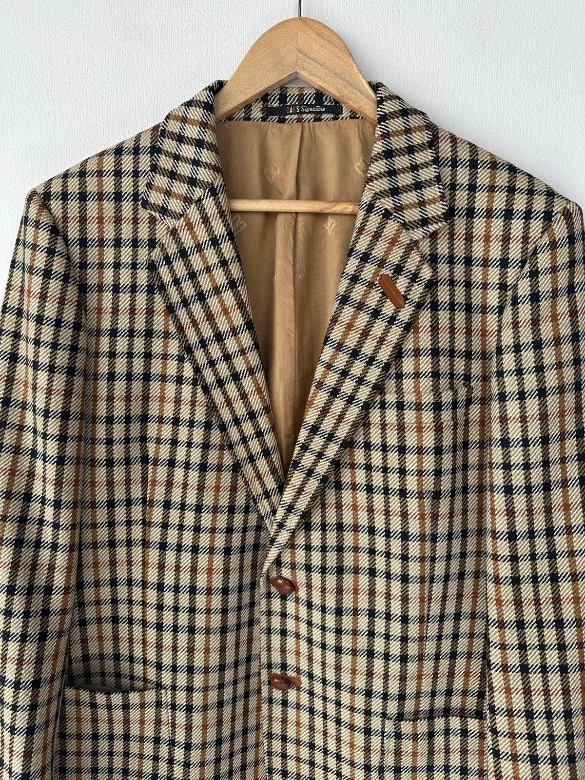 DAKS DAKS London Signature Wool Blazer Jacket Check Made in UK Size 40R - 4 Thumbnail