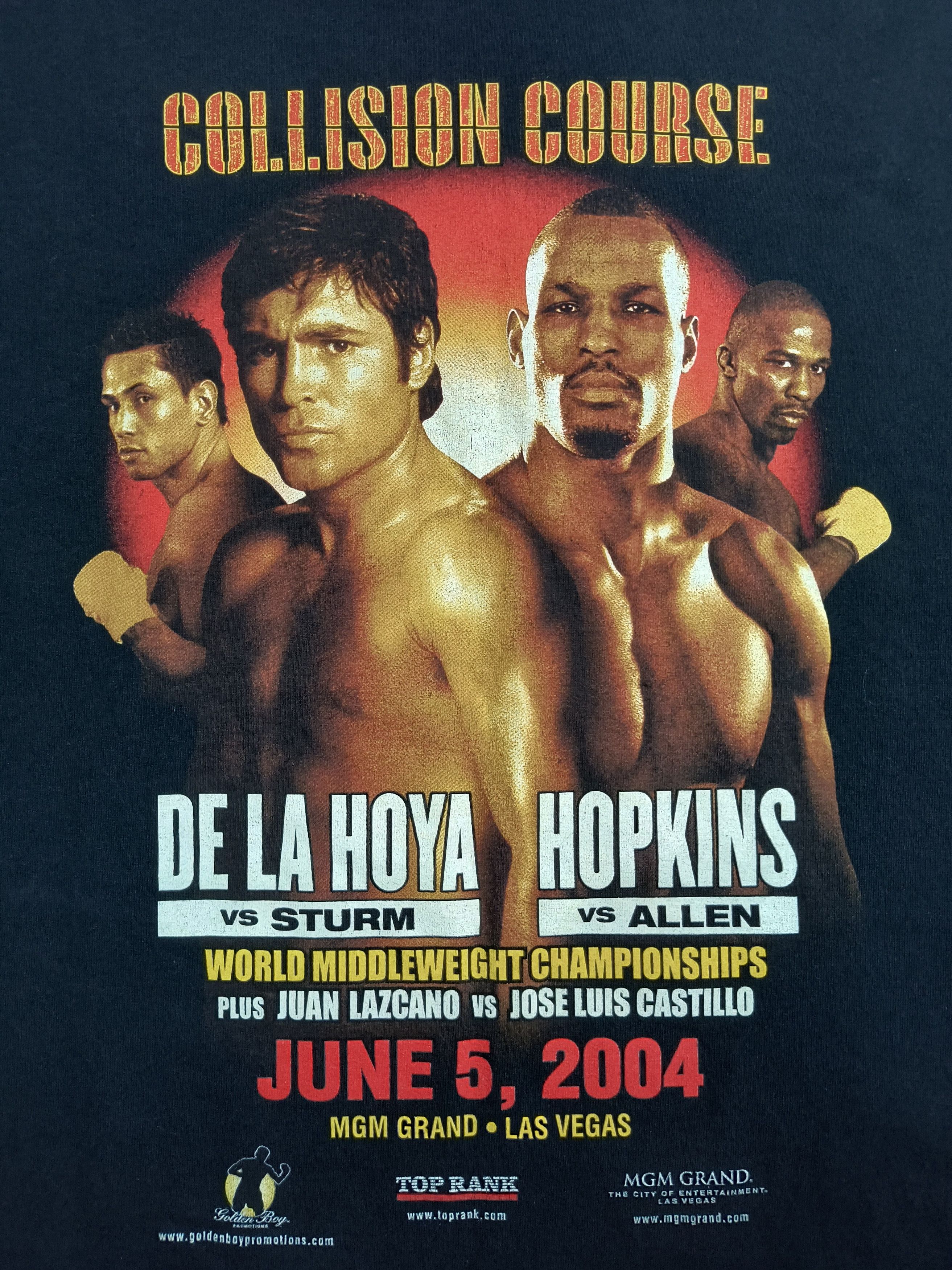Fruit Of The Loom Vintage Y2K collision course De La Hoya vs Sturm 2004 tee Size US XL / EU 56 / 4 - 1 Thumbnail