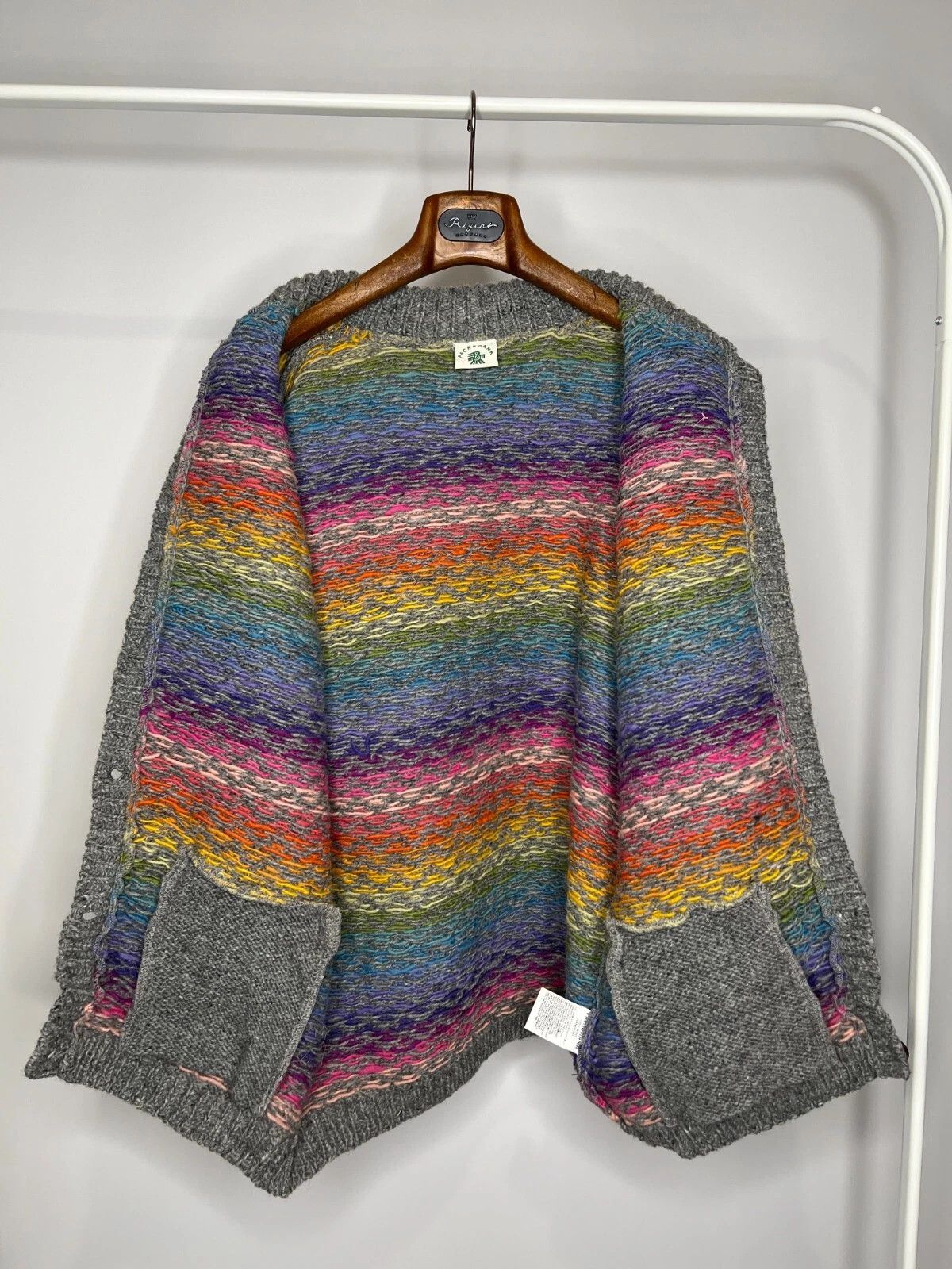 Other Pachamama London Striped Wool Hand-knit Button Cardigan Size M / US 6-8 / IT 42-44 - 12 Thumbnail
