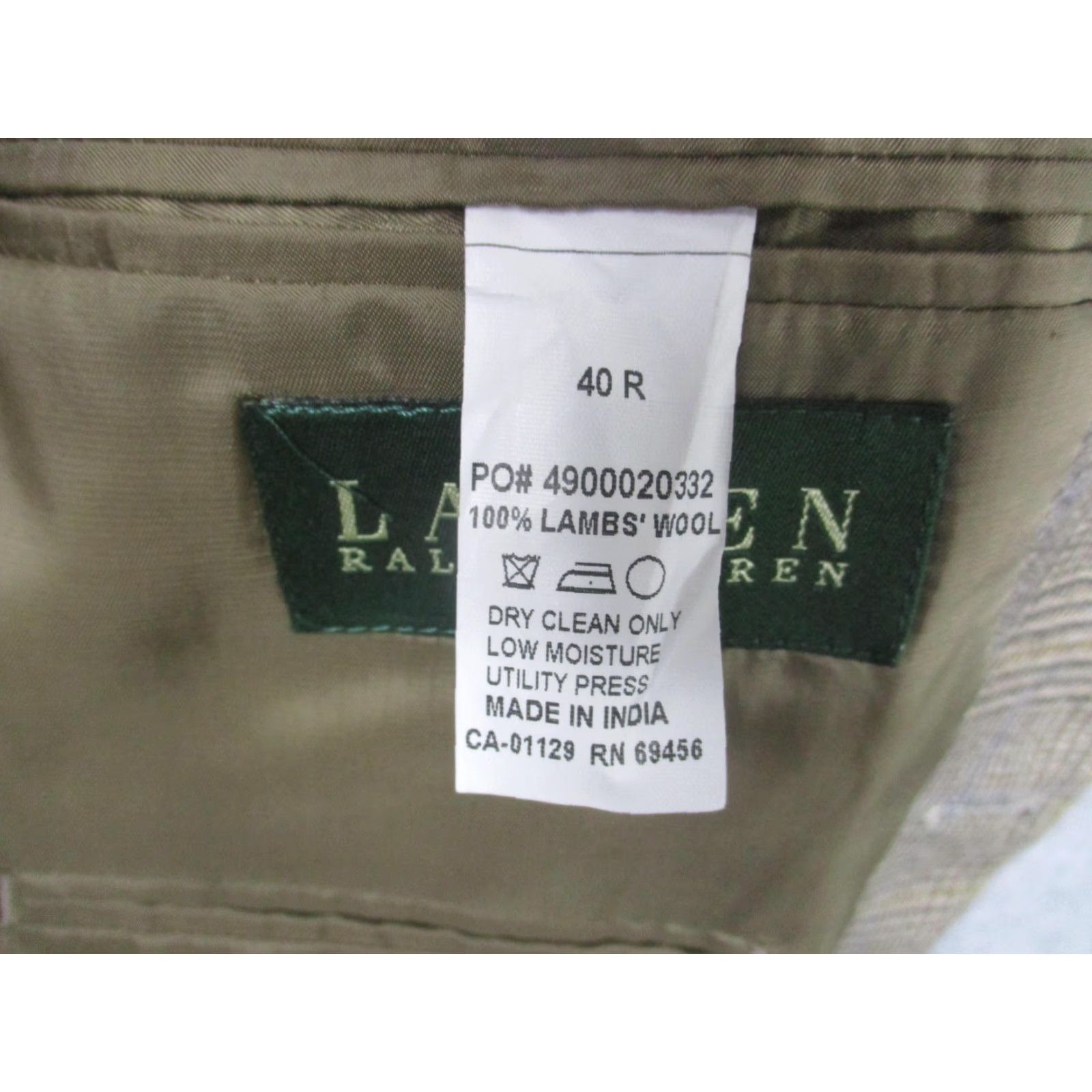 Ralph Lauren Lauren Ralph Lauren Blazer Mens 40R Brown Plaid Tweed Wool Sport Coat Jacket Size 40R - 7 Thumbnail