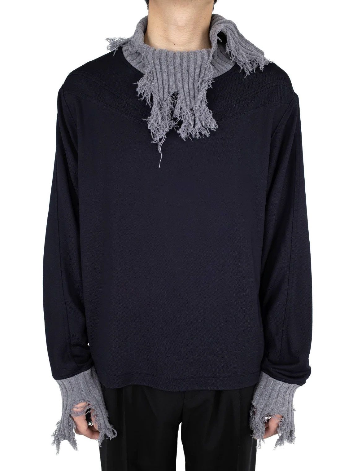 image of Kiko Kostadinov Cedid Rib Pullover in Blue, Men's (Size Medium)