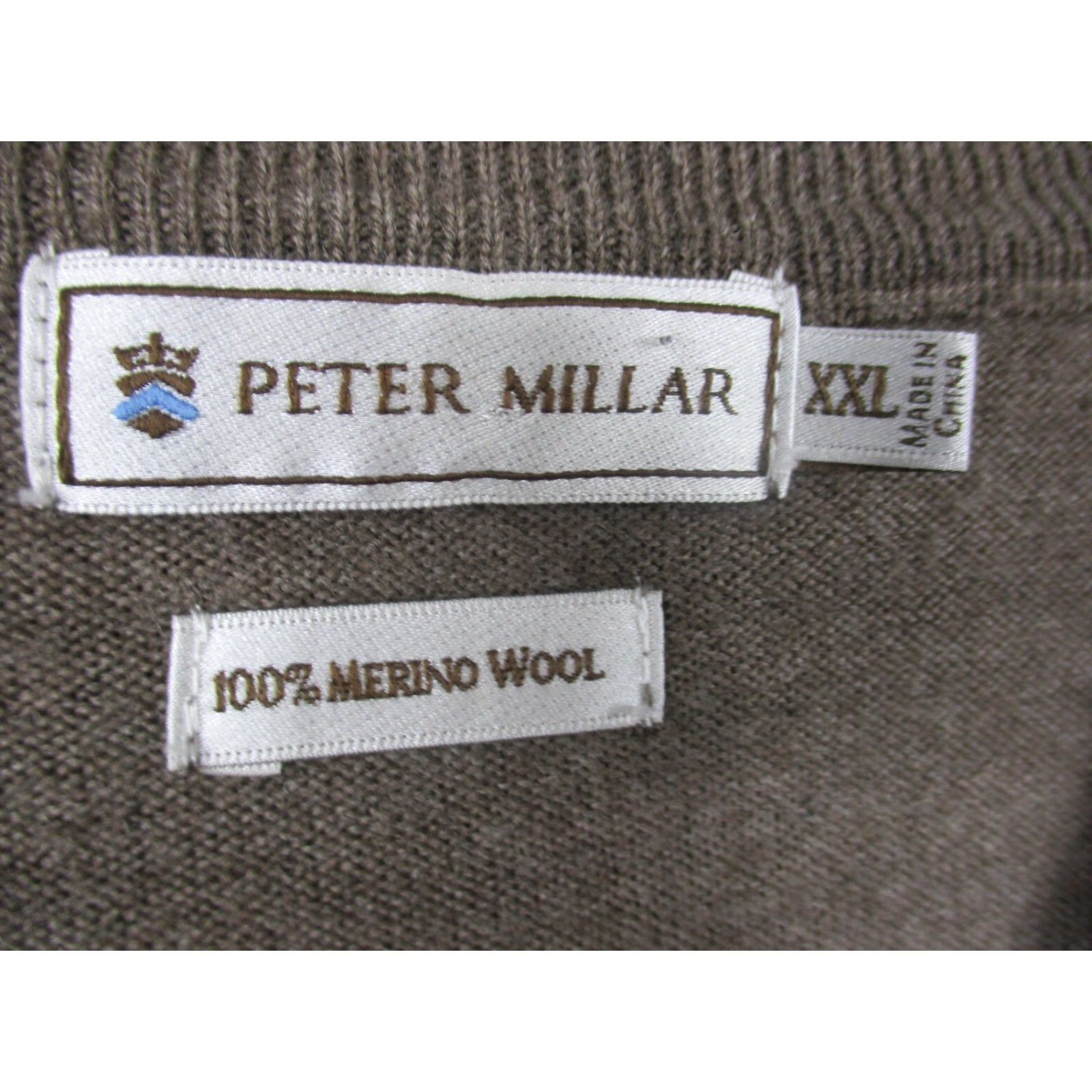Peter Millar Peter Millar Crown Sweater Vest XXL Brown Merino Wool Golf Vest Mens Big & Tall 90s Preppy Designer Wool Knit V-Neck Sleeveless Cable-Knit Size US XXL / EU 58 / 5 - 3 Thumbnail