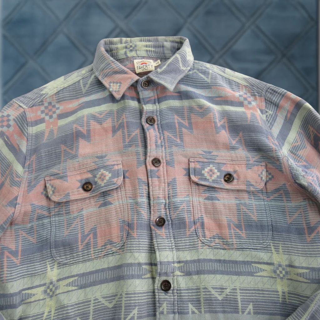 Faherty Faherty Shirt Mens Medium Blue Flannel Long Sleeve Button Front Casual Size US M / EU 48-50 / 2 - 1 Thumbnail