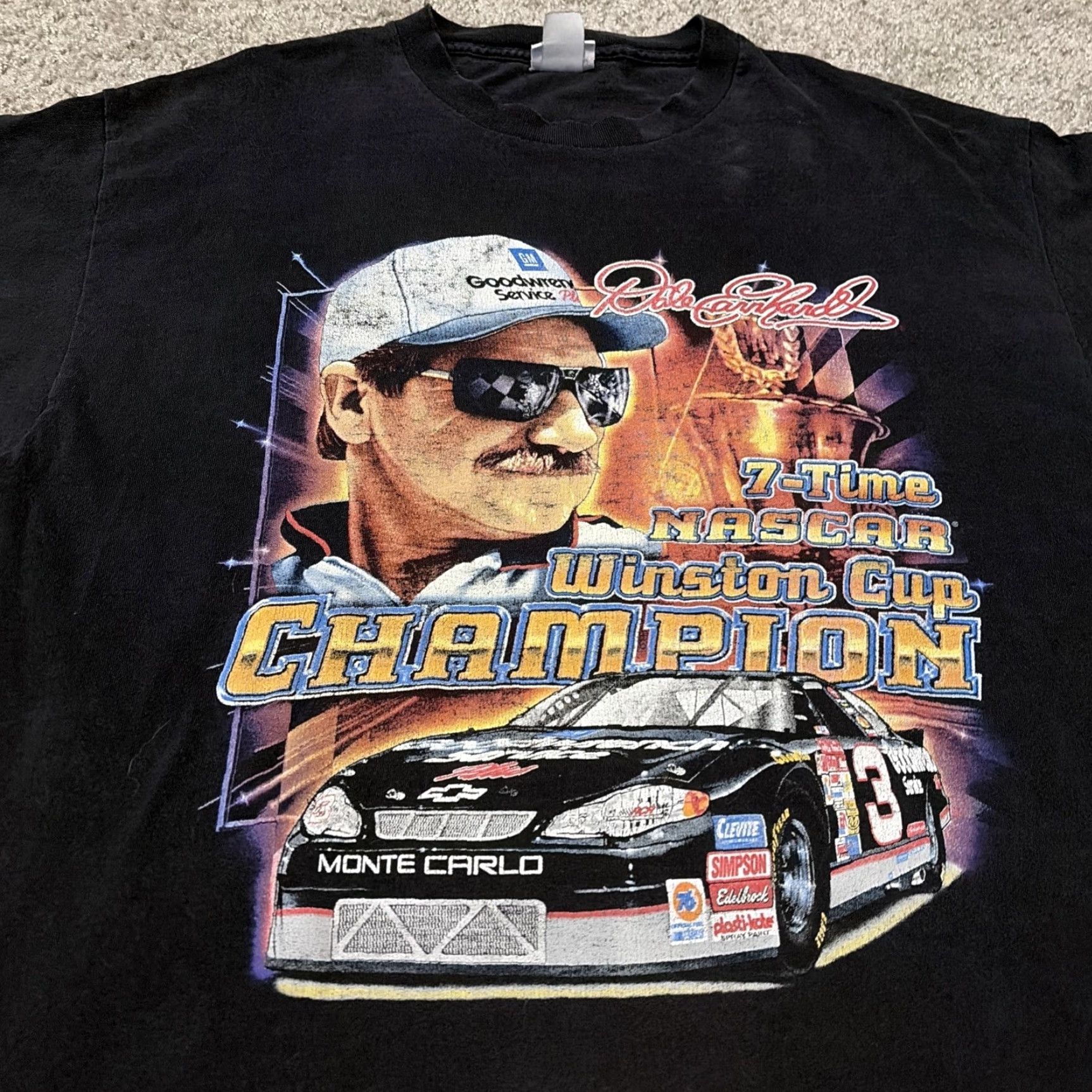 NASCAR VINTAGE Dale Earnhardt NASCAR Racing Big Face Double Sided T-Shirt XL Men Black XL T-Shirt Double-Sided NASCAR shirt Mens Size US XL / EU 56 / 4 - 3 Thumbnail