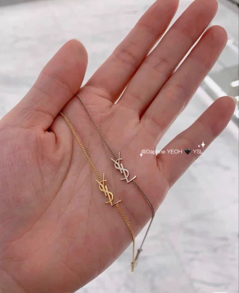 Saint Laurent Paris Saint Laurent Paris Silver logo bracelet Size ONE SIZE - 2 Thumbnail