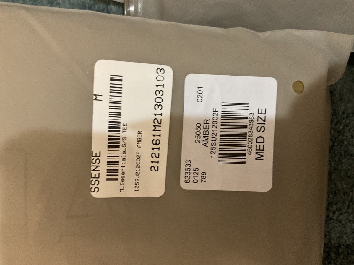 Fear of God Fear of God Essentials Short Sleeve Tee - Size M - Amber Size US M / EU 48-50 / 2 - 6 Thumbnail