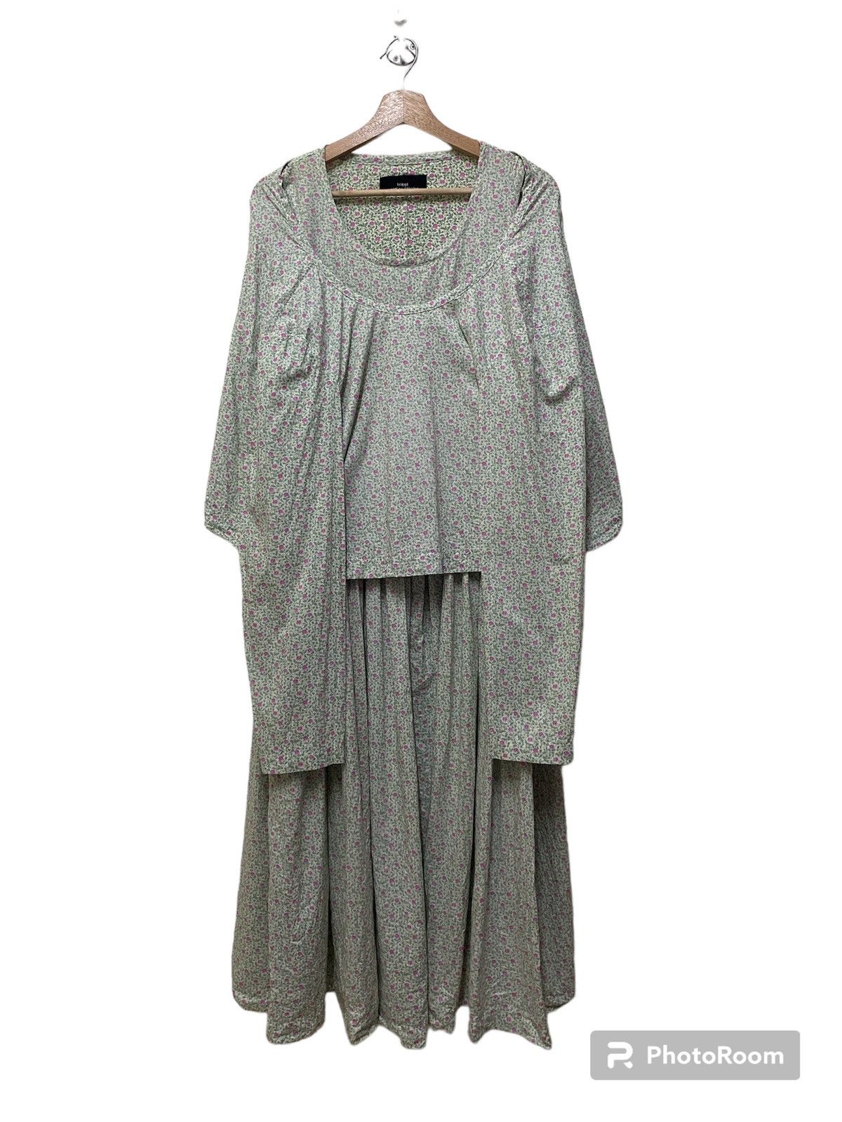 Comme des Garcons VINTAGE 90s FLORAL PATERN AD1991 TRICOT CDG MID-LENGHT DRESS Size XS / US 0-2 / IT 36-38 - 4 Thumbnail