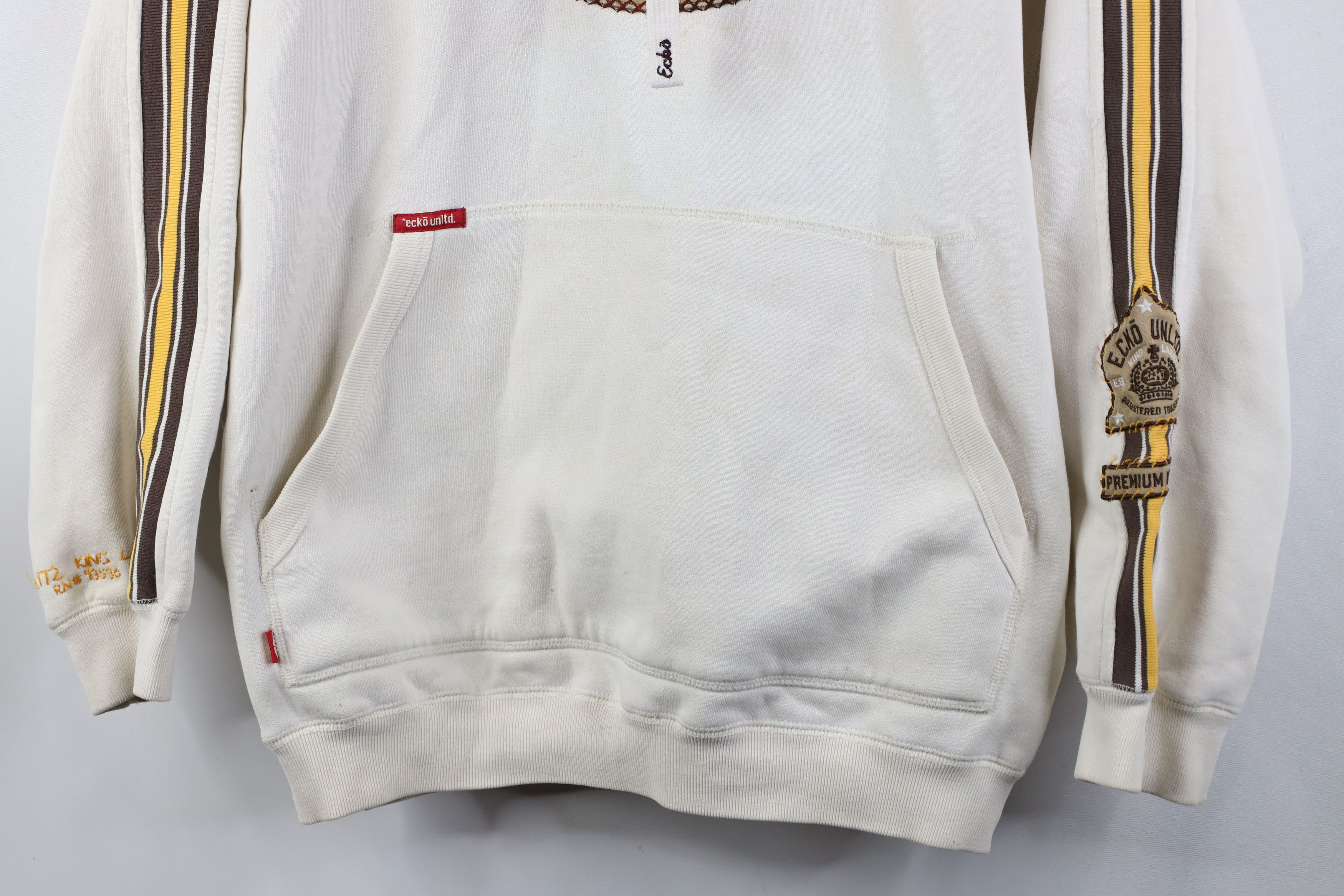 Ecko Unltd. Vintage 90s Y2K Ecko Spell Out Striped Heavyweight Hoodie Size US L / EU 52-54 / 3 - 3 Thumbnail