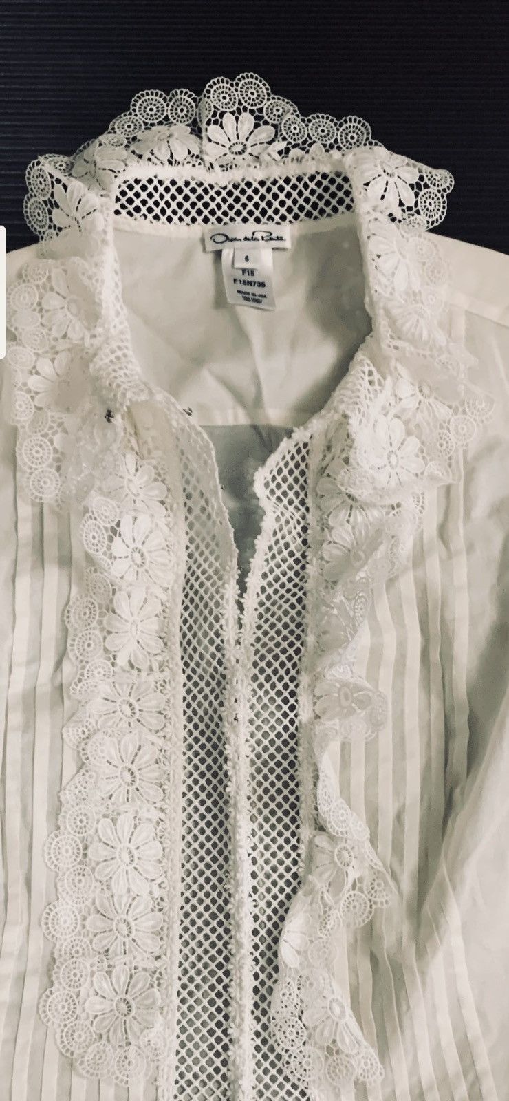 Oscar De La Renta Oscar de la Renta 🇺🇸 white hand embroidered lace blouse 6 LN Size M / US 6-8 / IT 42-44 - 3 Thumbnail