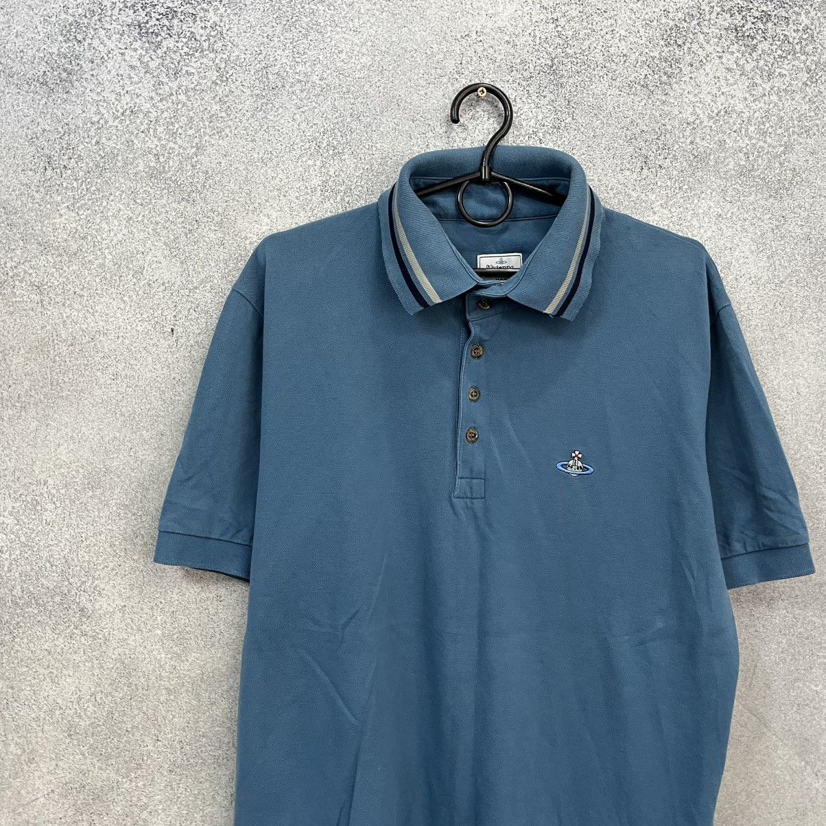 Vivienne Westwood Vivienne Westwood Polo T-Shirt Small Orb Logo Blue Size US XL / EU 56 / 4 - 3 Thumbnail
