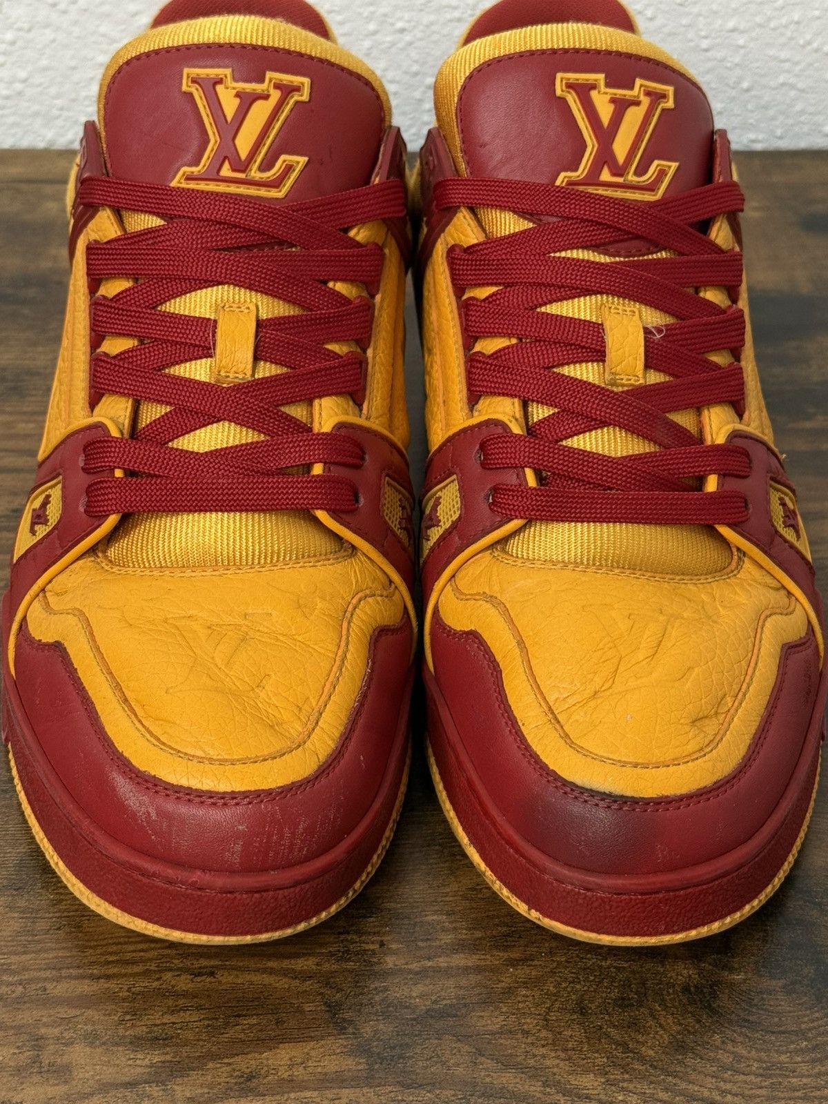 Louis Vuitton Louis Vuitton Monogram Red Orange Trainer Sneakers Size US 9 / EU 42 - 4 Thumbnail