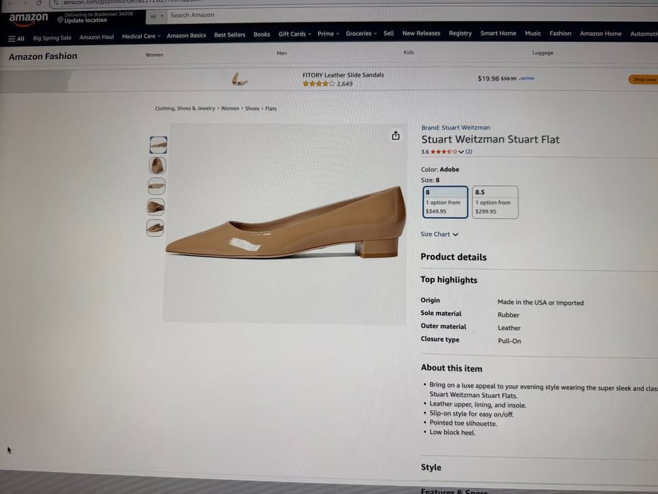 Stuart Weitzman Stuart Weitzman Womens Stuart Flat (SAVE $150.00) Size US 6 / IT 36 - 2 Thumbnail