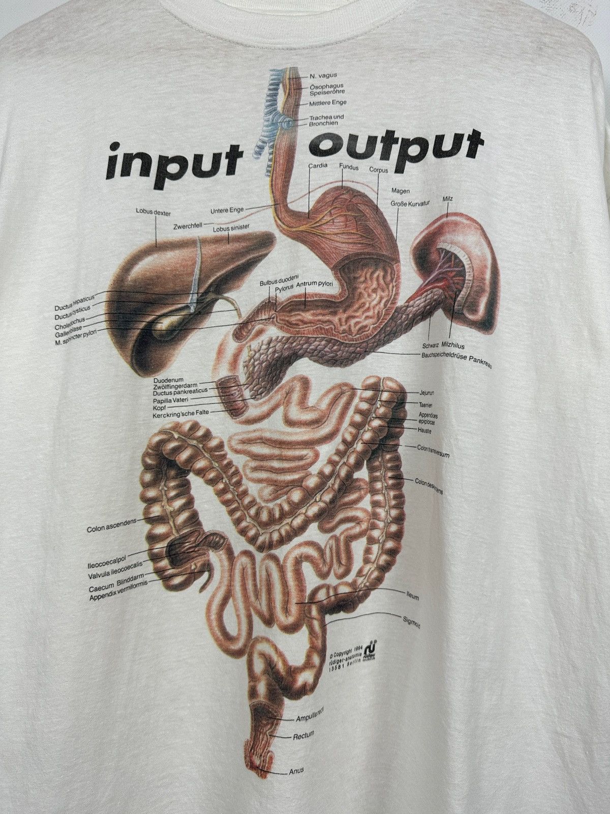 Vintage 1994 Vintage Input Output Anatomic Medical Digestive System Size US XL / EU 56 / 4 - 6 Thumbnail