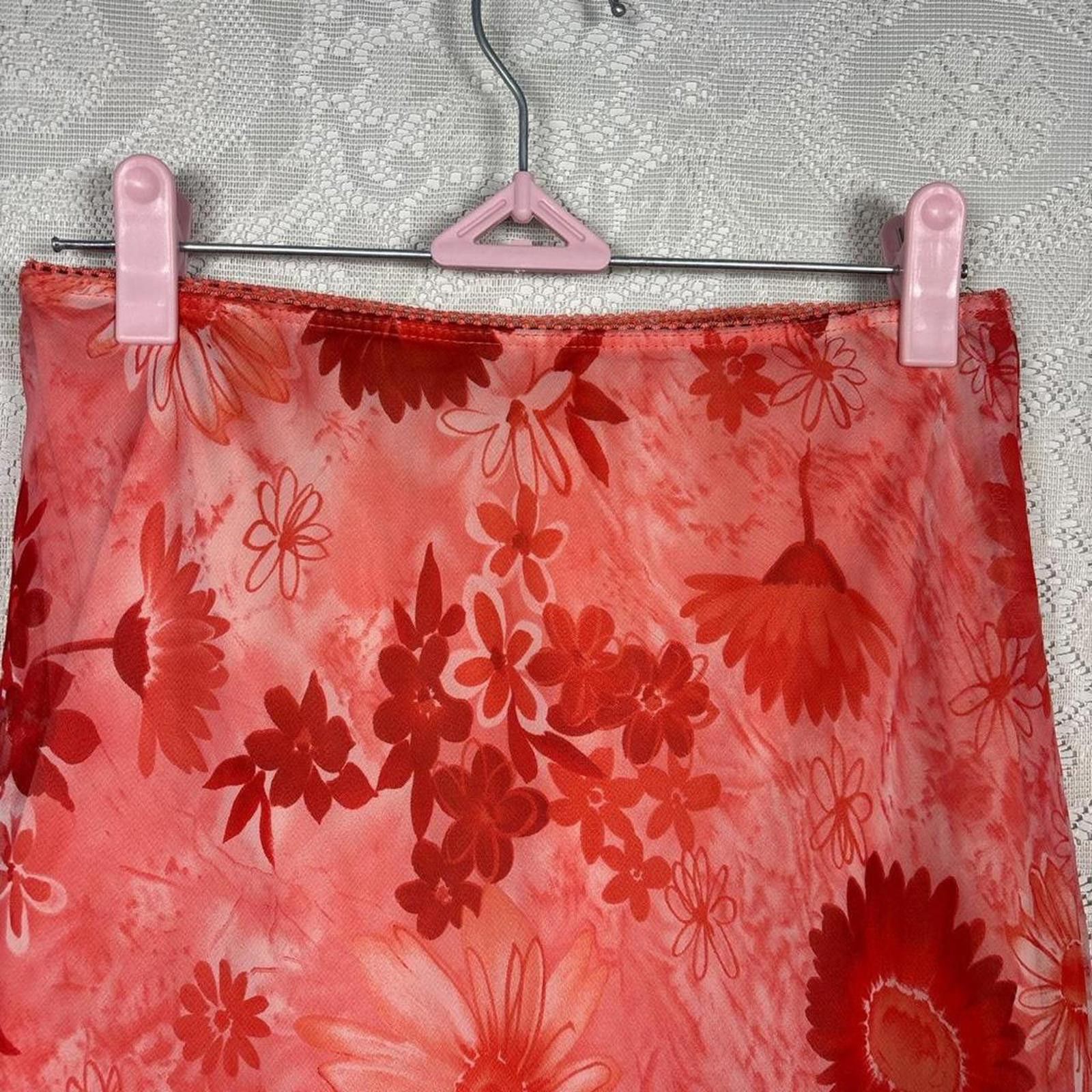 Other Vintage flowy floral ruffle midi skirt Size 36" / US 14 / IT 50 - 3 Thumbnail