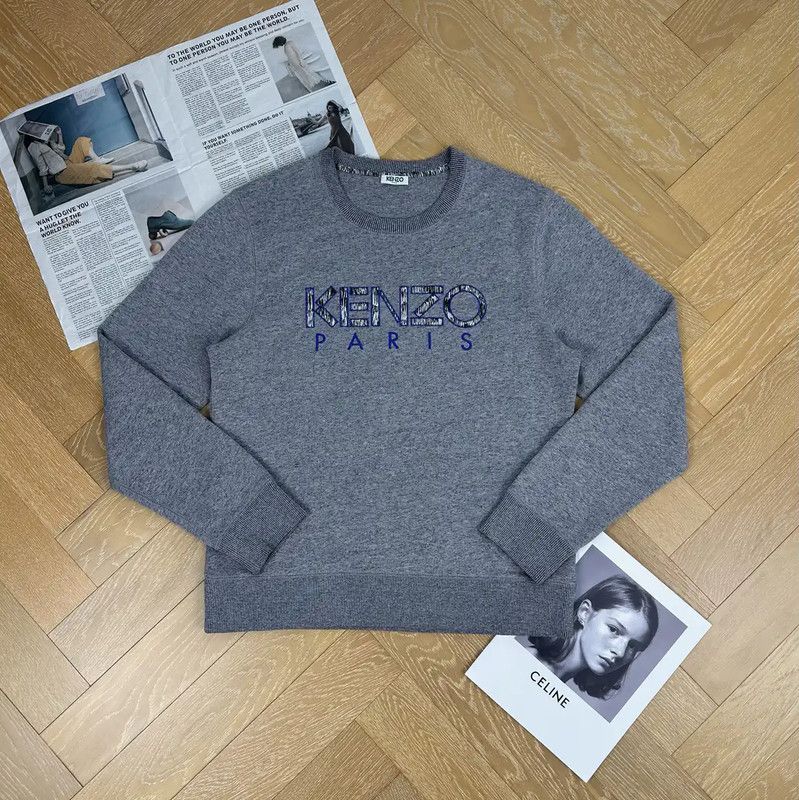 Kenzo KENZO Gray Cotton Men's Sweatshirt 0089 Size US L / EU 52-54 / 3 - 1 Thumbnail