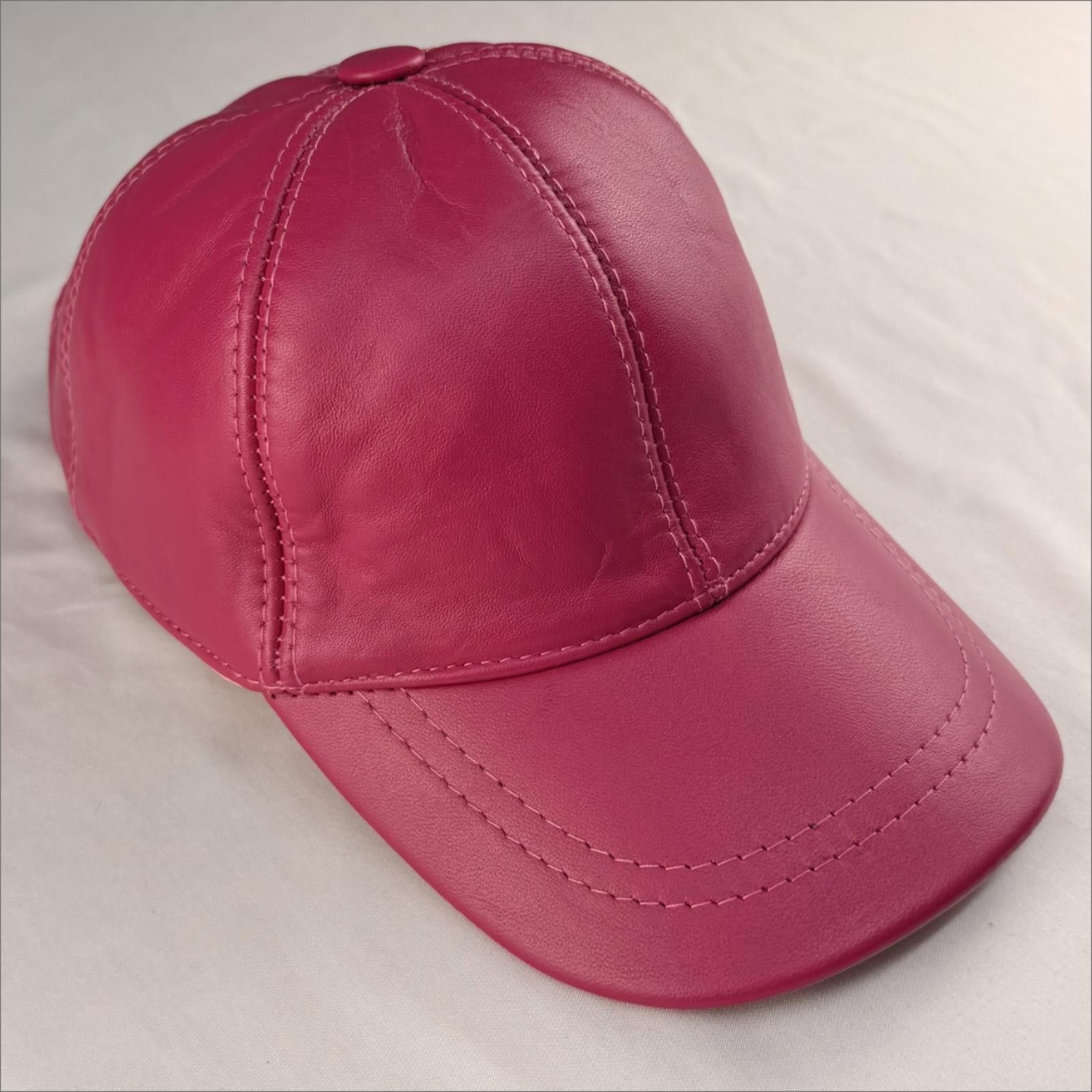Other NEW Pink Leather Baseball Cap - Premium Hat 093 Size ONE SIZE - 4 Thumbnail