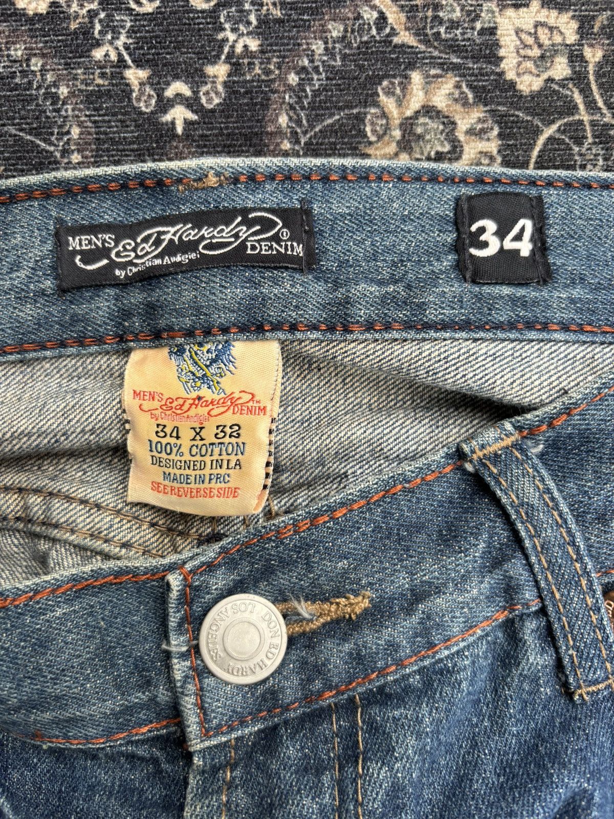 Ed Hardy Ed Hardy By Christian Audigier Embroidery Denim Pants Size US 34 / EU 50 - 3 Thumbnail